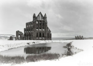 Whitby Abbey Surrounded By Snow