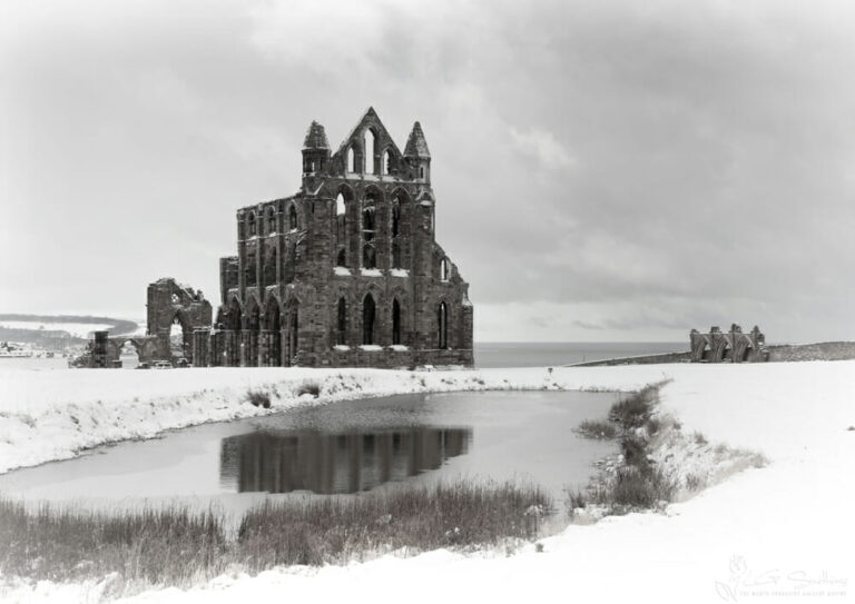 Whitby Abbey Surrounded By Snow