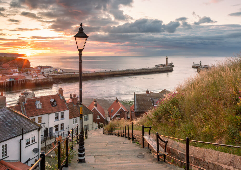 Whitby Abbey Steps At Sunset home page