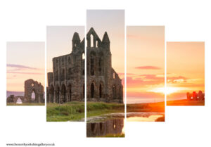 Whitby Abbey Summer Sunset 5PCS Wall Art