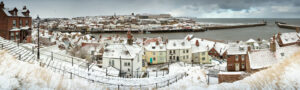 Whitby And The 199 Steps Snow Slim Panoramic