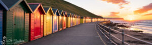 Whitby Beach Huts Slim Panoramic