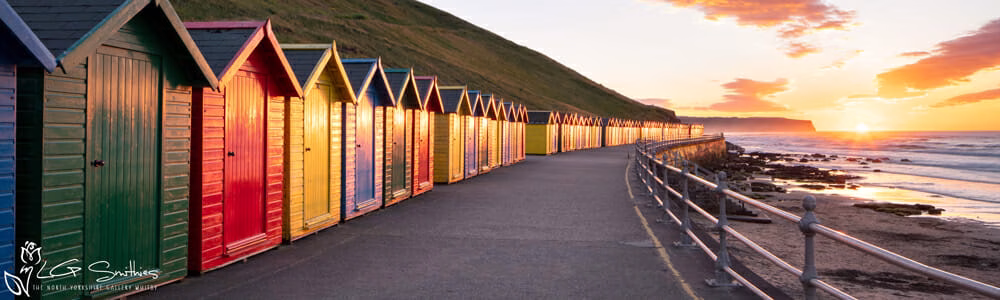 Whitby Beach Huts Slim Panoramic Whitby Beach Huts Slim Panoramic