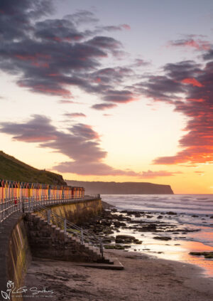 Whitby Beach Huts Summers Night