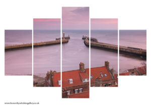 Whitby Harbour Dusk 5PCS Wall Art