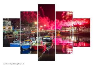 Whitby Harbour Firework 5PCS Wall Art