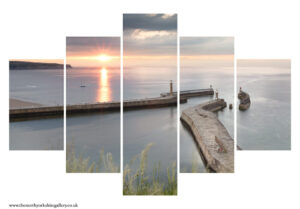 Whitby Harbour Sunset 5PCS Wall Art