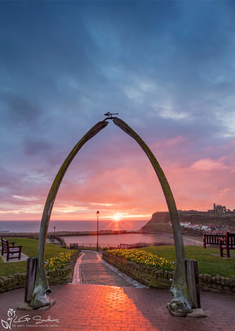 Whitby Whalebones In Spring Portrait Whitby Whalebones In Spring Portrait