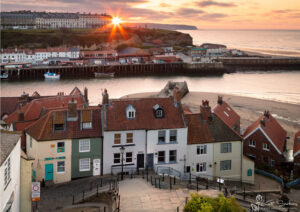 Whitby's West Cliff Sunset From The 199 Steps