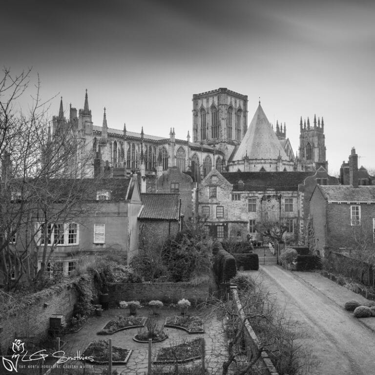 Winter Gardens At York Minster Black And White Photo Slate