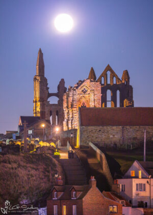 Winter Moonrise At Whitby