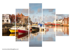 Winters Afternoon At Whitby Harbour 5PCS Wall Art
