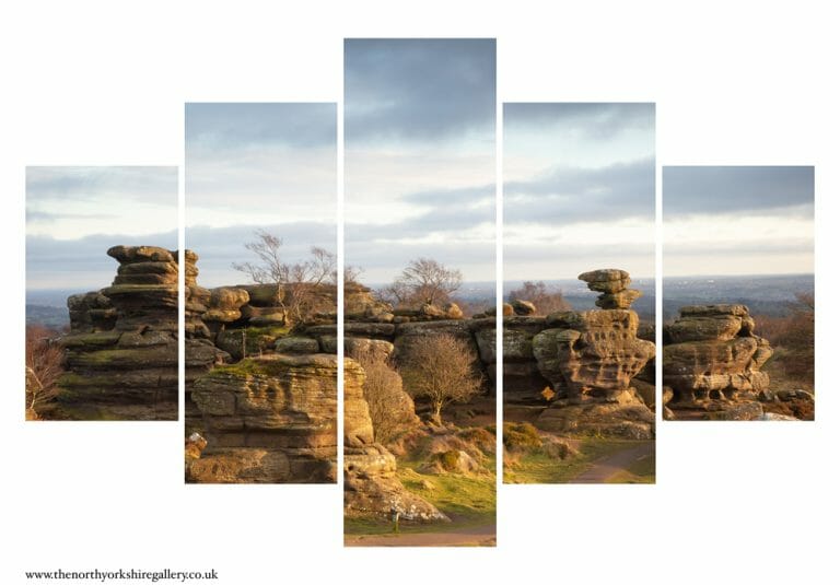 Winter's Afternoon At Brimham Rocks 5PCS Wall Art