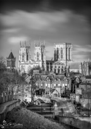 York From The City Walls Long Exposure Black And White