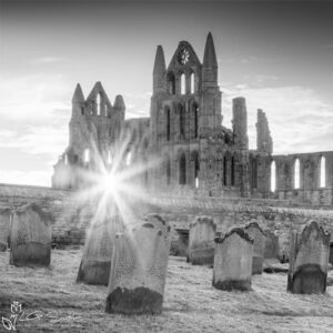 The Whitby Abbey Black And White Mini Foam Board Print