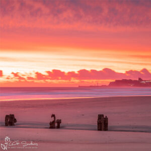 Sandsend Beach and Whitby at Dawn Mini Foam Board Print