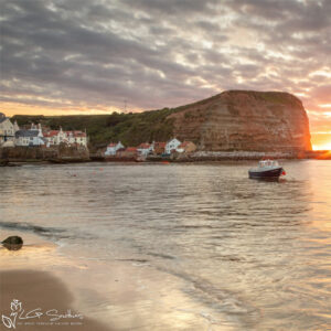 Staithes Harbour At Sunset Mini Foam Board Print