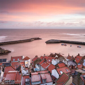 Staithes Harbour Escapes The January Snow Mini Foam Board Print