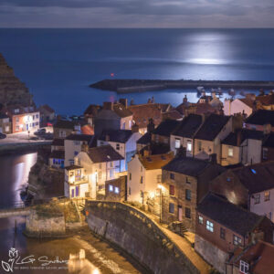 Staithes Moon Light Mini Foam Board Print