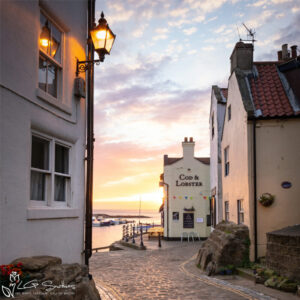 Staithes Sunrise By The Cod And Lobster Mini Foam Board Print