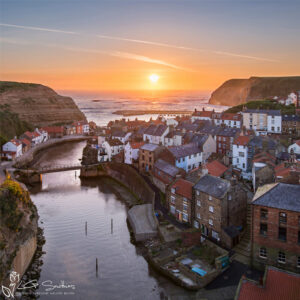Staithes Sunrise Mini Foam Board Print