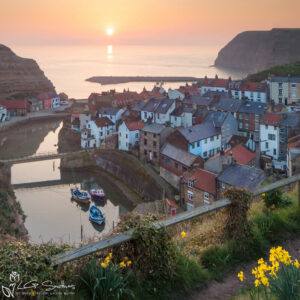 Staithes Spring Sunrise Mini Foam Board Print