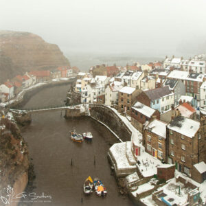 The Blizzard Staithes Mini Foam Board Print
