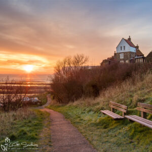 Warm Sunrise On A Winters Morning At Robin Hoods Bay Mini Foam Board Print
