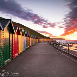 Whitby Beach Dusk Mini Foam Board Print