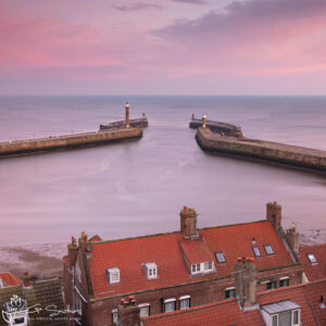Whitby Harbour Dusk Mini Foam Board Print