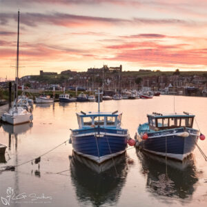 Whitby Harbour Summer Sunrise 2021 Mini Foam Board Print