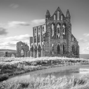 Whitby Abbey Black and White Mini Foam Board Print