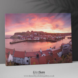 Whitby Harbour at sunrise canvas print