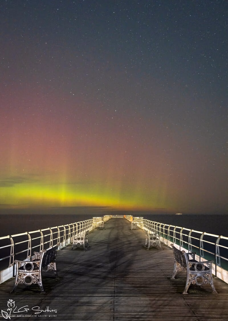 Northern Lights On Saltburn Pier Northern Lights On Saltburn Pier