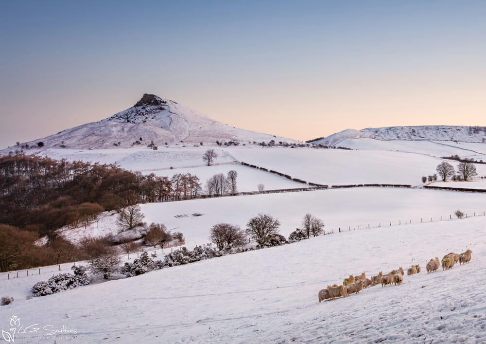 Roseberry-On-A-Winters-Morning copy Roseberry Topping on a winters morning in the snow floating canvas print