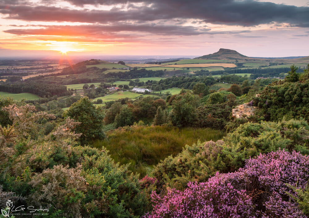 Roseberry-Topping-Middlesbrough- copy Roseberry Topping sunset with Middlesbrough in the background canvas print