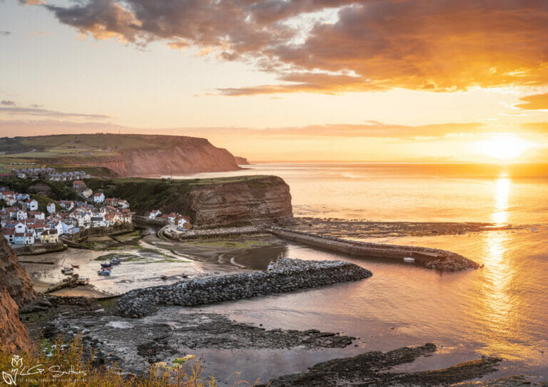 Low Tide And Summer Sunset At Staithes