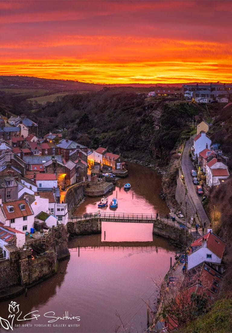 Cowbar And Staithes At Sunset