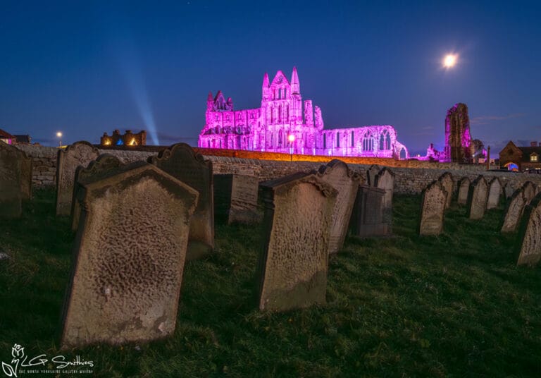 Illuminated Whitby Monastery