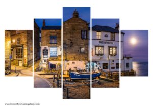 Robin Hoods Bay Moonrise 5 PCS Wall Art