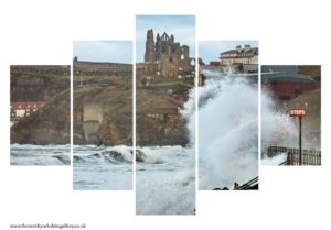 Rough Sea At Whitby 5 PCS Wall Art