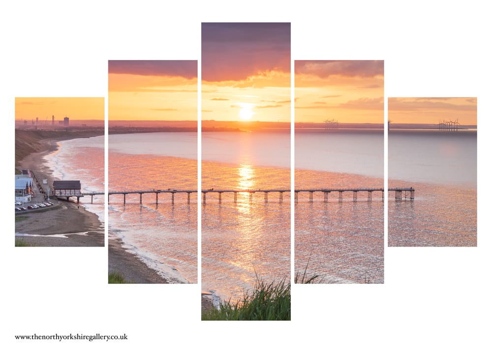 Saltburn Sunset From Huntcliff 5 PCS Wall Art 1 Saltburn Sunset From Huntcliff 5 PCS Wall Art