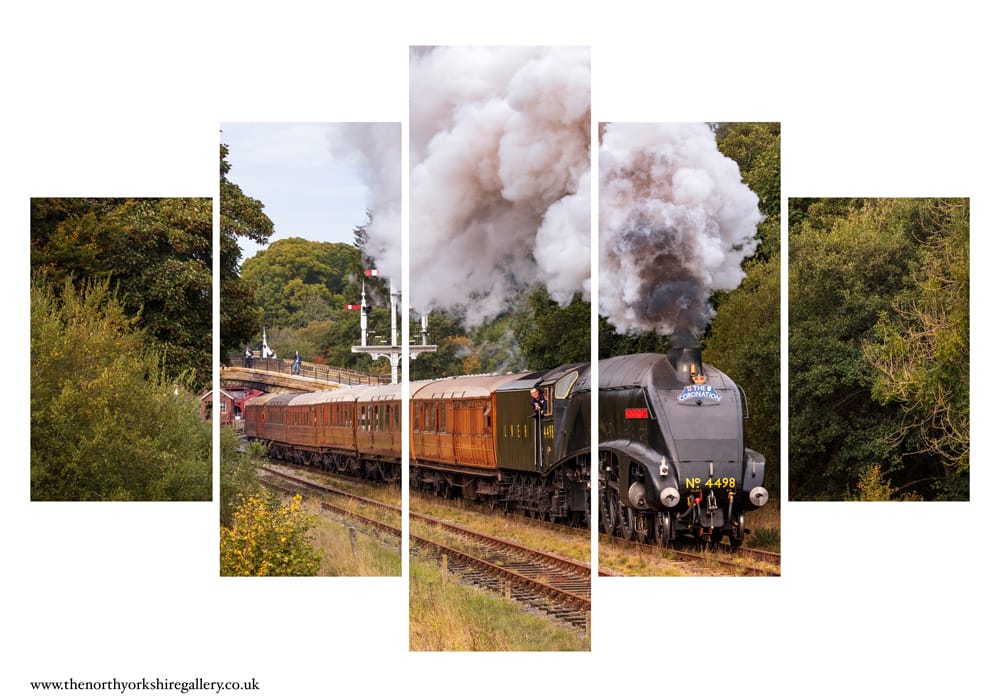Sir Nigel Gresley Departing Goathland Station 5 PCS Wall Art Sir Nigel Gresley Departing Goathland Station 5 PCS Wall Art
