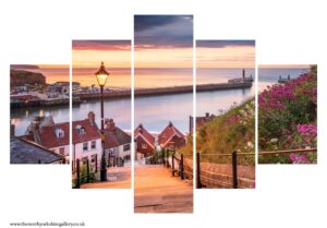 Sunset On Whitby's 199 Steps 5 PCS Wall Art