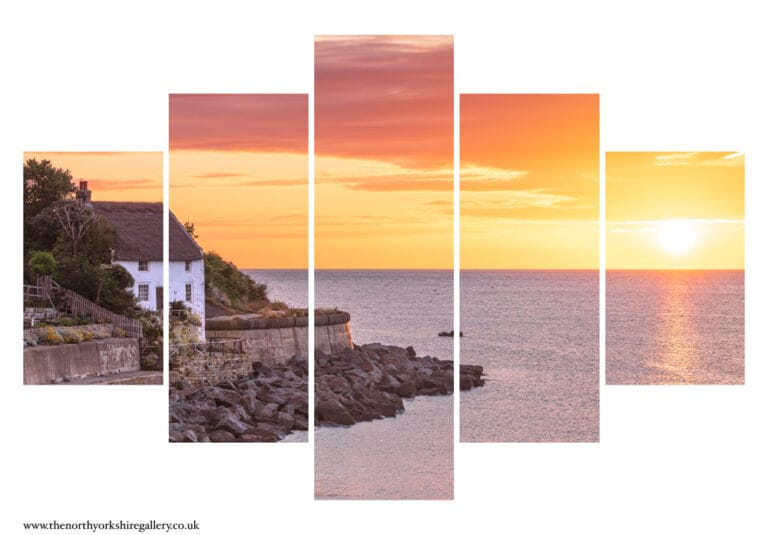 Yorkshire Coast Sunrise At Runswick Bay 5 PCS Wall Art