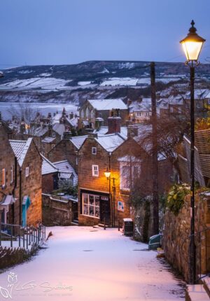 Cosy Cottages At Snow Covered Robin Hoods Bay