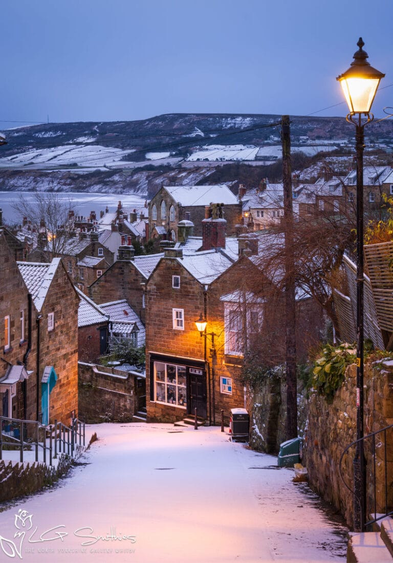 Cosy Cottages At Snow Covered Robin Hoods Bay