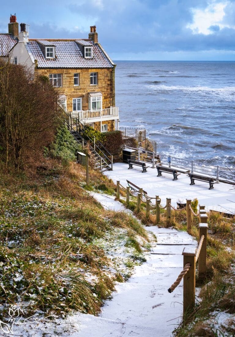 The Cleveland Way To Robin Hoods Bay In The Snow