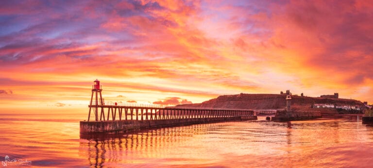 February Sunrise At Whitby Panoramic