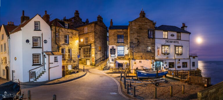 Robin Hoods Bay Moonrise Panoramic